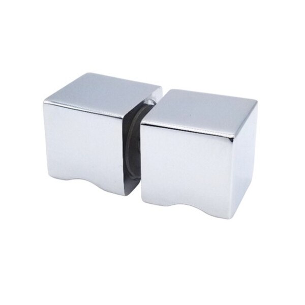 Modern Square Style Back to Back Shower Door Knob Structure Glass